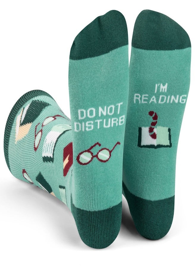Lavley Book and Reading Socks for Adults - Funny Gifts for Reader - Unisex for Men and Women, One Size (US, Alpha, One Size, Regular, Regular, Do Not Disturb I'm Reading) - Image 1